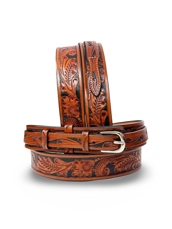 thumbnail interactive-video image 1 of Handmade Men's Western Leather Belt – Full Grain, 1.5" Wide – No Buckle – Heavy Duty 1 of 2