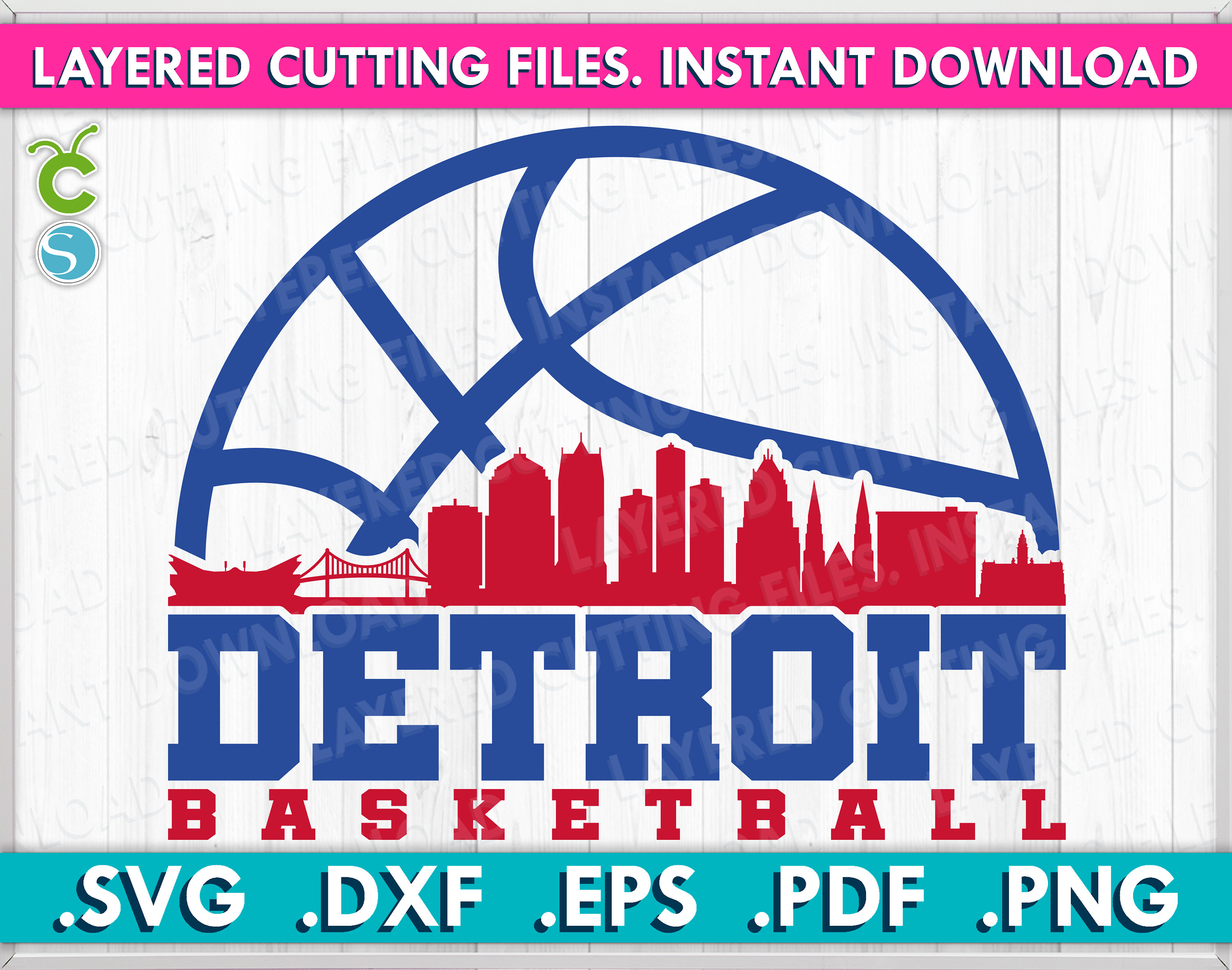 Detroit Pistons Basketball Team Retro Logo Vintage Recycled