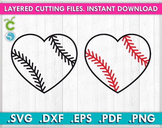 Baseball Heart Svg Baseball 2 Svg Dxf Png Files Seam Svg - Etsy