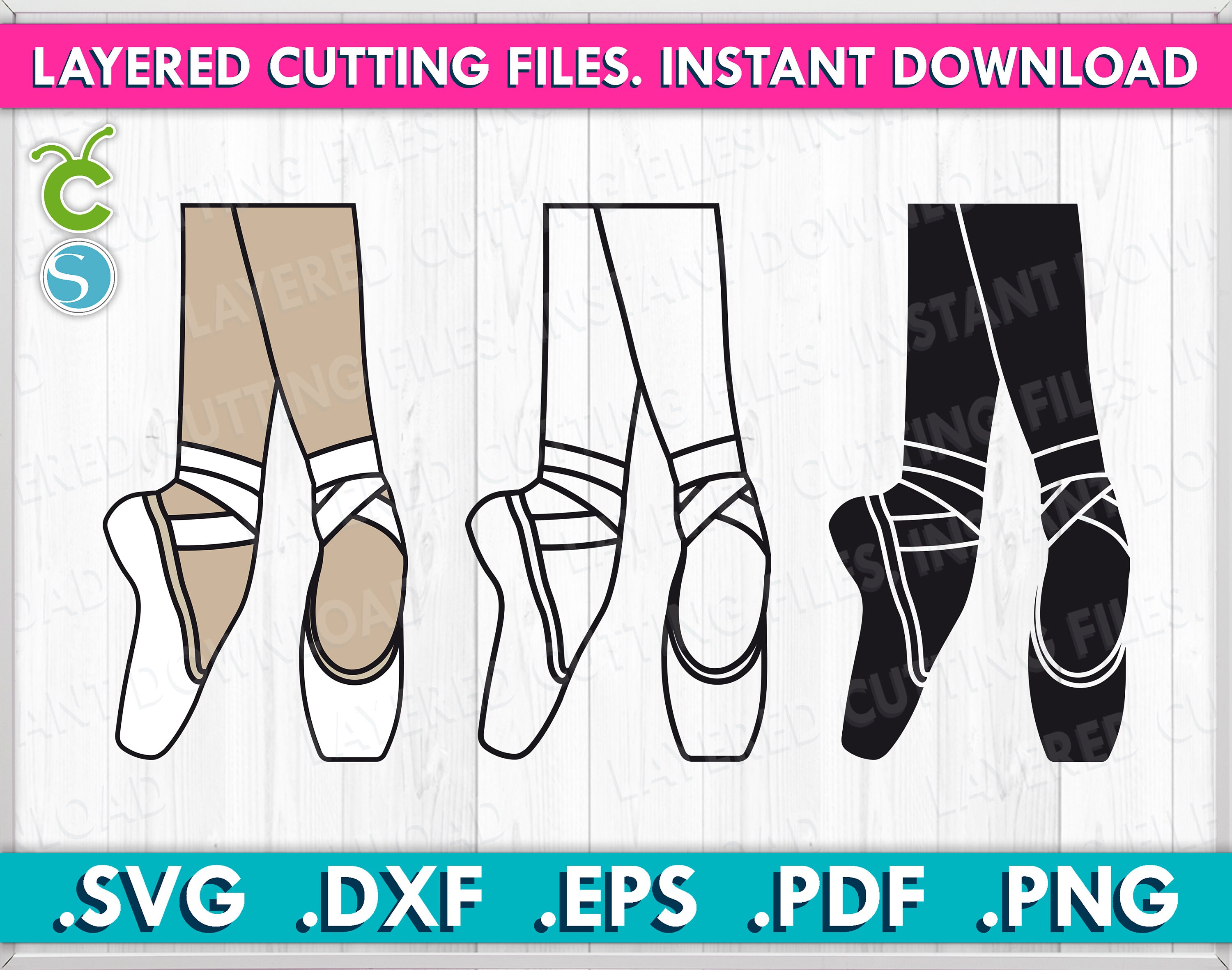 Ballet Pointe Shoes Slippers Outline Silhouette Clipart | lupon.gov.ph