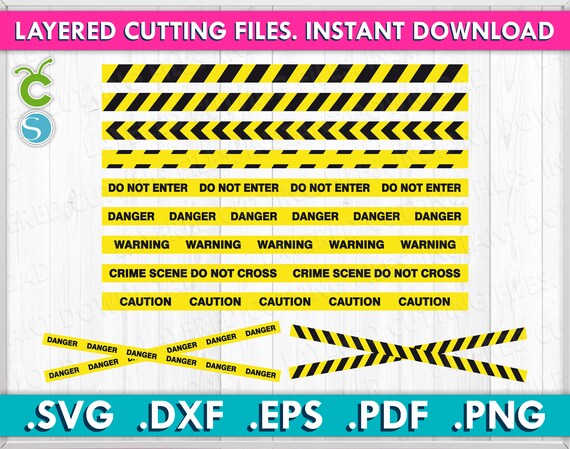 Warning Tape Svg Warning Tapes Svg Tapes Svg Yellow Warning - Etsy