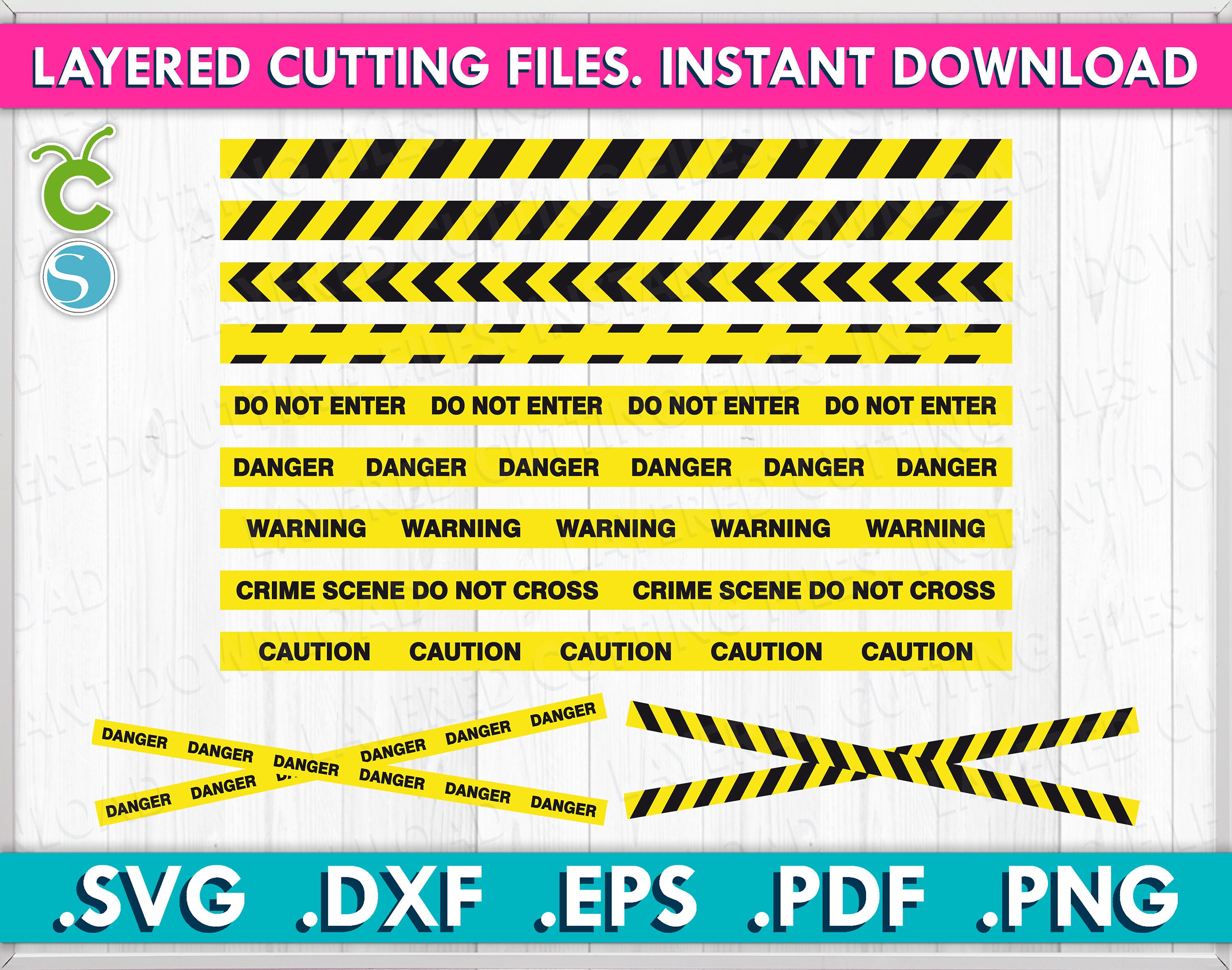 Do not enter svg tape caution danger yellow police line warning tape