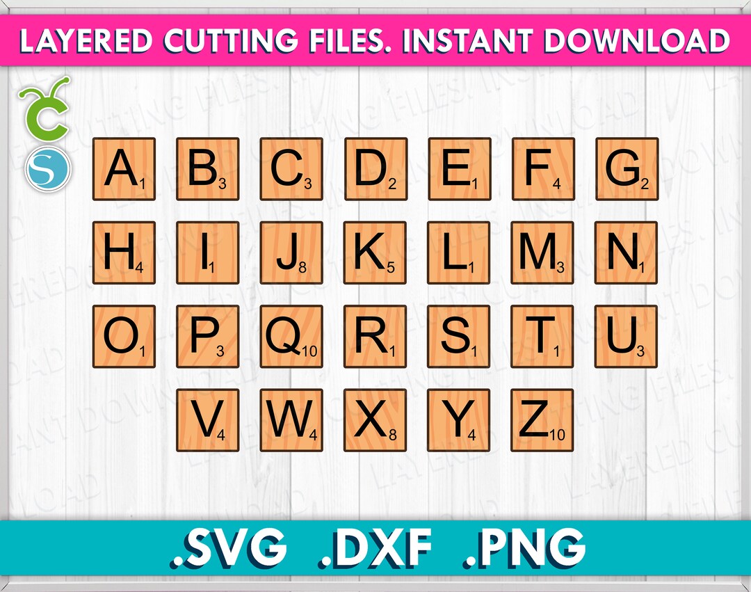 Scrabble Wooden Tiles Svg, Scrabble Font Svg, Scrabble Tiles Circuit ...