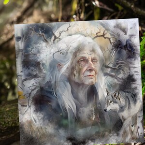 Kaart: Heksenmagie - Sjamanistische kunst, Goddelijke Vrouwelijke Altaarkaart, Godinkaart, goddelijke vrouwelijke kunst, altaardecor, godinkunst, spirituele kunst
