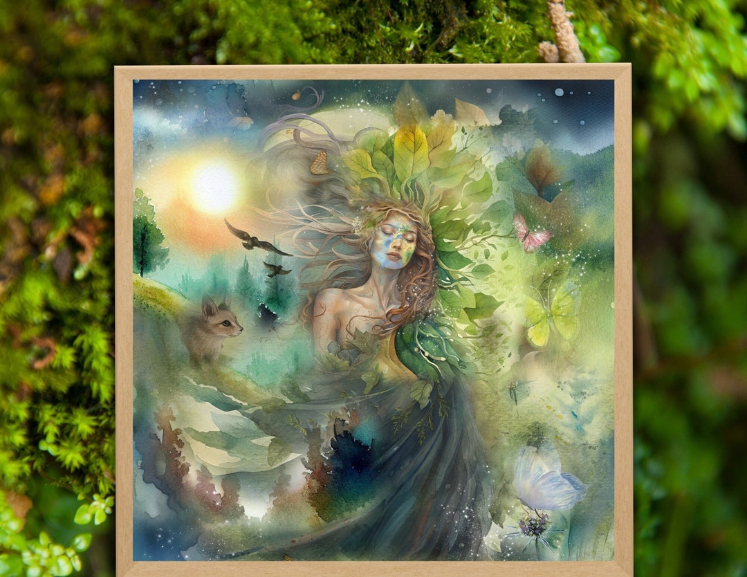 Earth Awakening Earth Goddess Art Mystical Shamanic Decor Etsy