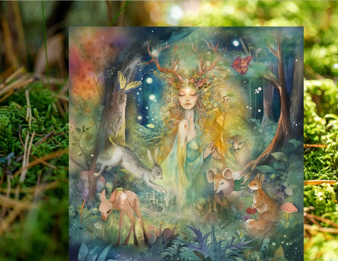 Card: Beltane Summer Goddess, Pagan Art, Goddess Card, Celtic Art ...