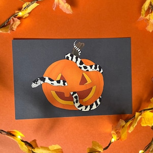 California King snake and pumpkin / jack o lantern print