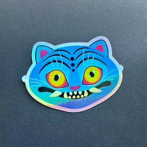 Derpy blue tiger - K pop demon hunters  inspired shiny sticker