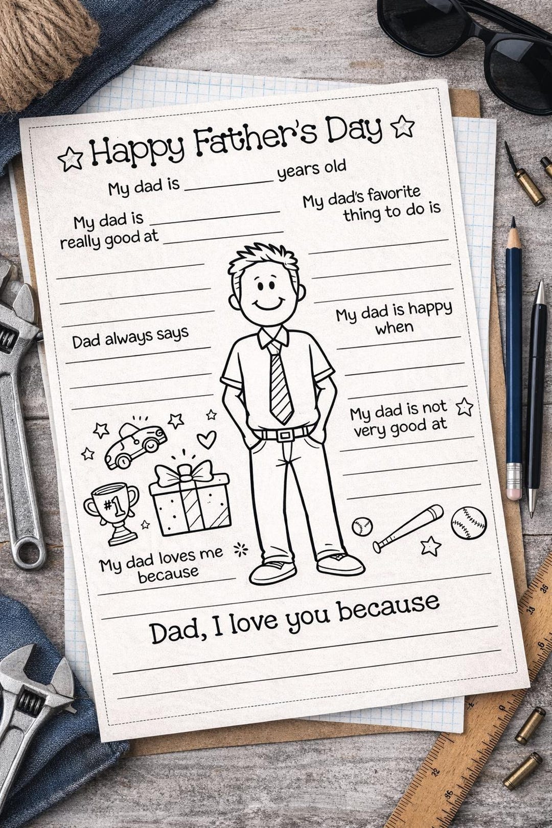 Father's Day Dad Interview Printable | Kids All About My Dad Activity ...