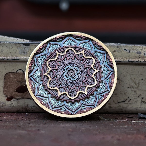 Multicoloured Mandala coin V2