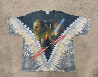 Vintage 1997 Liquid Blue Star Wars T-shirt Mens XL Millennium