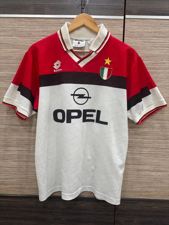清*水様 ACミラン　アウェイユニフォーム　1994-1995 lotto Vintage Lotto AC Milan 1994-1995 Home Soccer Calcio Jersey Mens #3