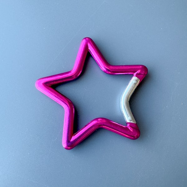 Star Carabiner Star Keychain Galaxy Party Pink Clasp Star Keychain Space Party Favor cowgirl party for bachelorette giveaway pink space hook