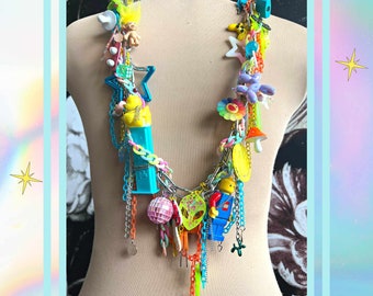 Ultra Club Charm Necklace Custom Order Request Personalized Jewelry Y2k Jewelry Rave 90s Nostalgia Club Necklace Rainbow Necklace