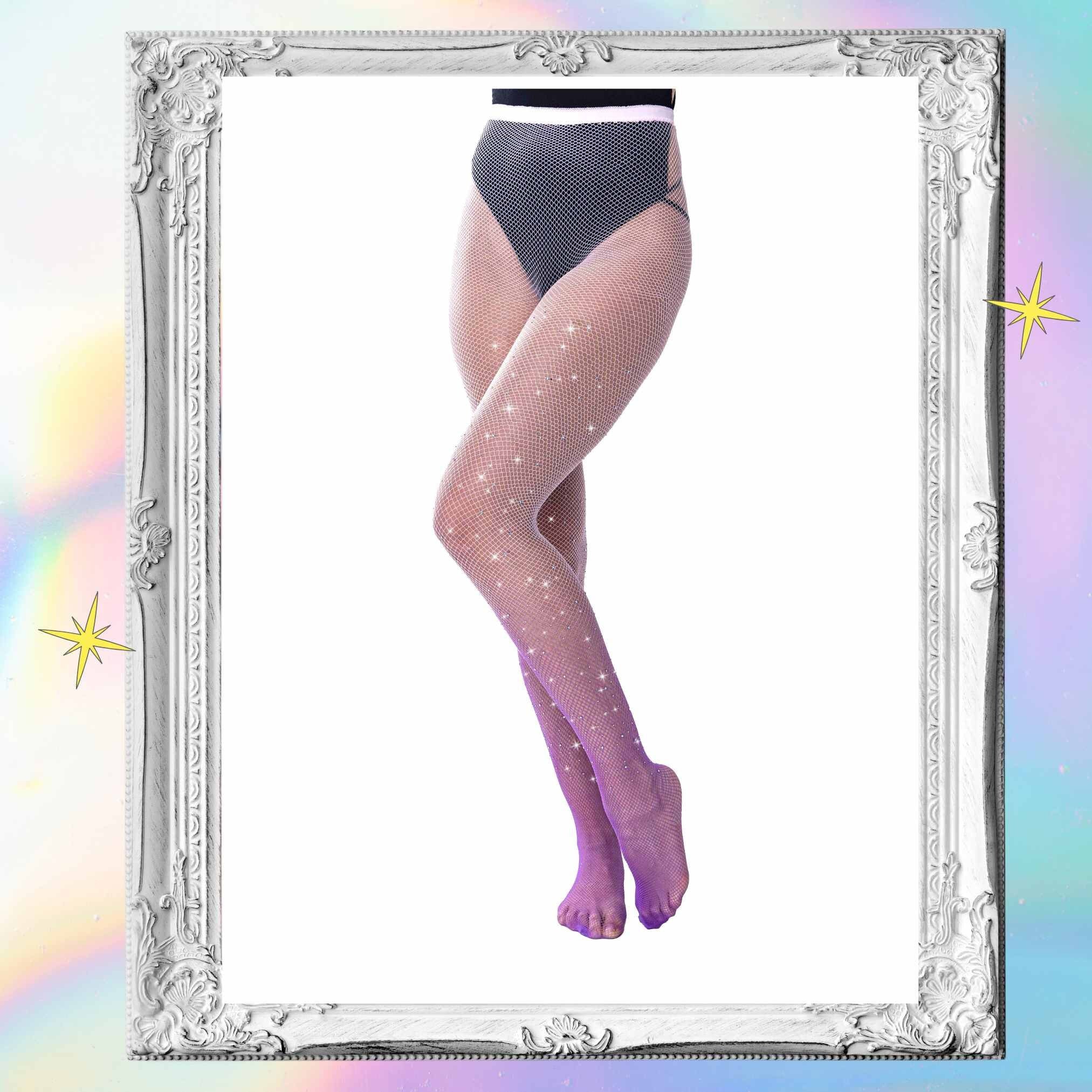 Black Gold Sparkly Lurex Tights Retro Pantyhose 40 DENIER Funky 60's 70's  Black Metallic Party Pantyhose 