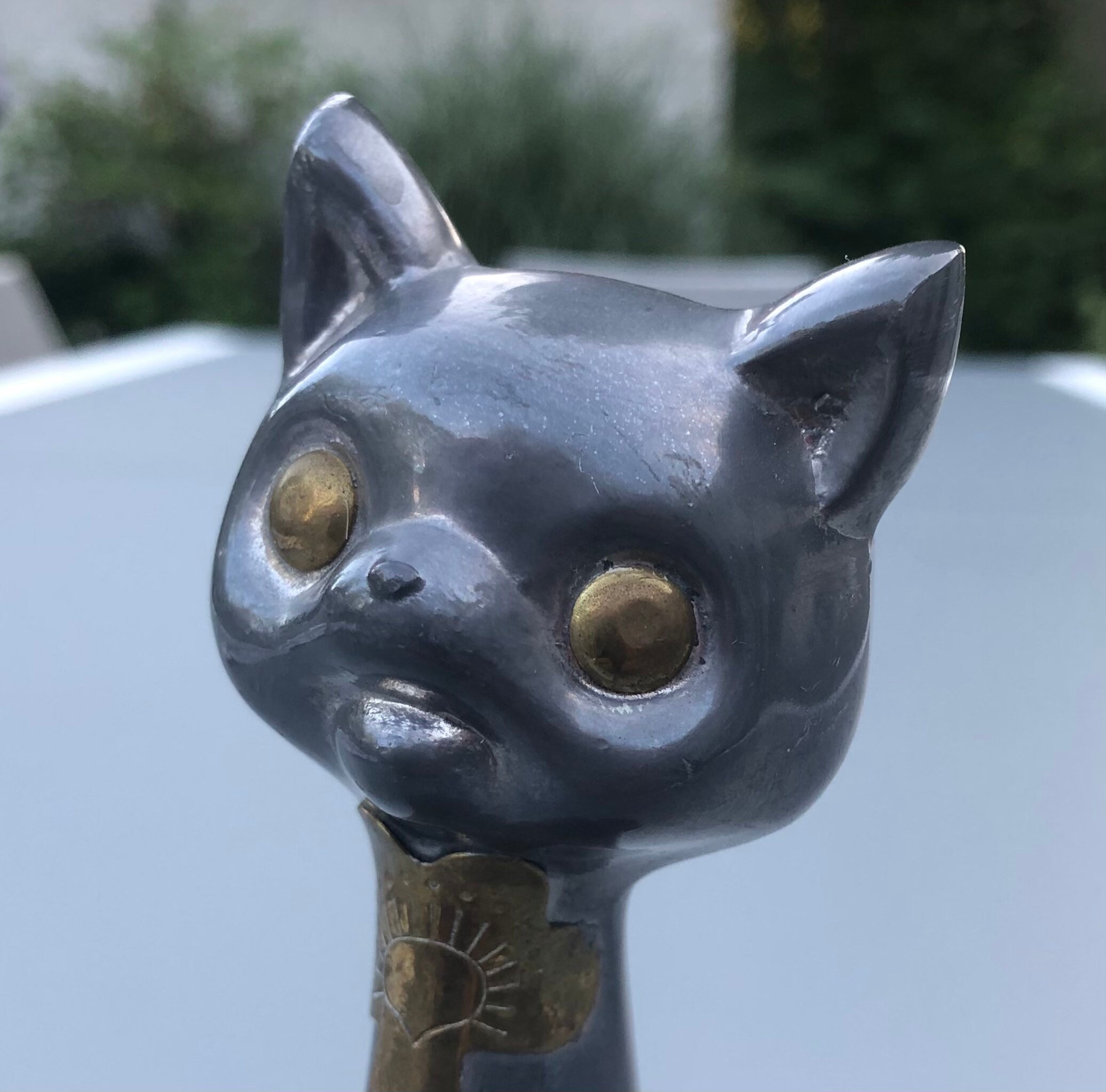 適当な価格 Sitting a of Figurine Pewter Vintage Cat, Decorated Cat, アンティーク雑貨