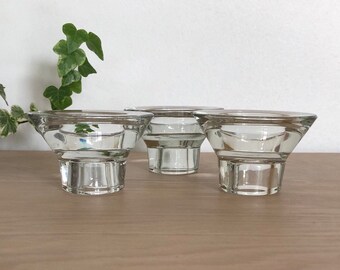 Ikea K & M Hagberg design, reversible glass candle holder, tea light holder. Tapered. set of 3