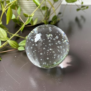 small clear glass bullicante paperweight, paperweight, paperweight