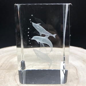 Bloc de verre presse-papier avec gravure 3D
