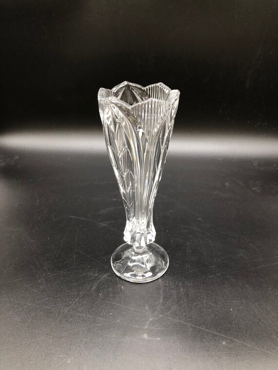 Crystal Cut Vase on Base H 19 Cm/75. Scalloped Edge. - Etsy