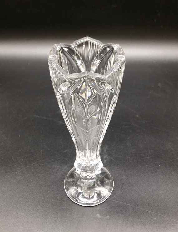 Crystal Cut Vase on Base H 19 Cm/75. Scalloped Edge. - Etsy