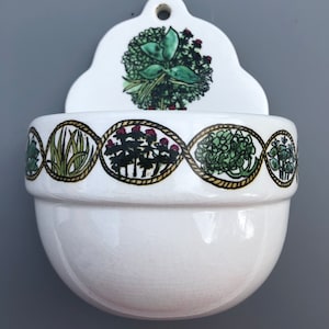 Vintage Taunton Vale Bouquet Garni wit keramiek zoutvat kruidenpot muurvaas
