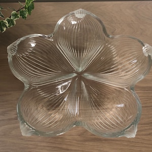 Vintage Mikasa Walther glass glass bowl serving bowl snack bowl West Germany in ribbed glass, satin glass handle