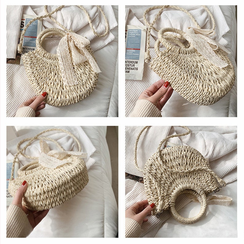Messenger Straw Bag French Rattan Bag Straw Bag Woven Bag Etsy