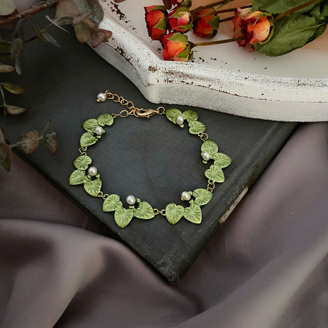 Water Lily Jewelry Bracelet Retro French Simple Pastoral Fresh Etsy