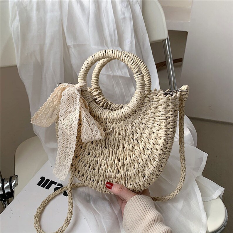 Messenger Straw Bag French Rattan Bag Straw Bag Woven Bag Etsy