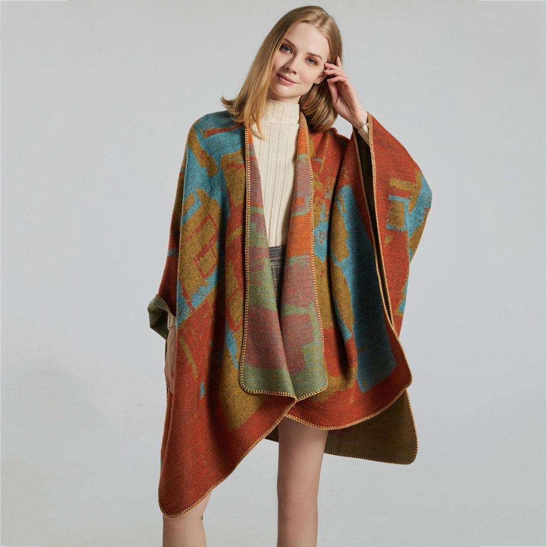 Shawl Dualpurpose Cloak Can Be Worn in Autumn and Winter. It Etsy