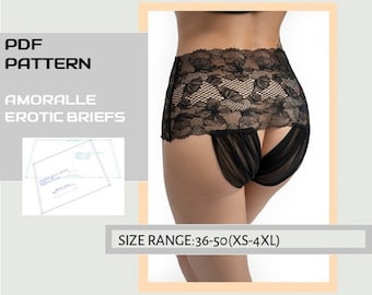Amoralle Lace Crotchless Panties Sewing Pattern – Erotic Lingerie (PDF)