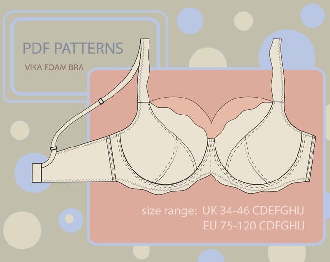 Pattern Sixe Foam Plus Size Bra Pattern Sewing -instant Download PDF for Women ...