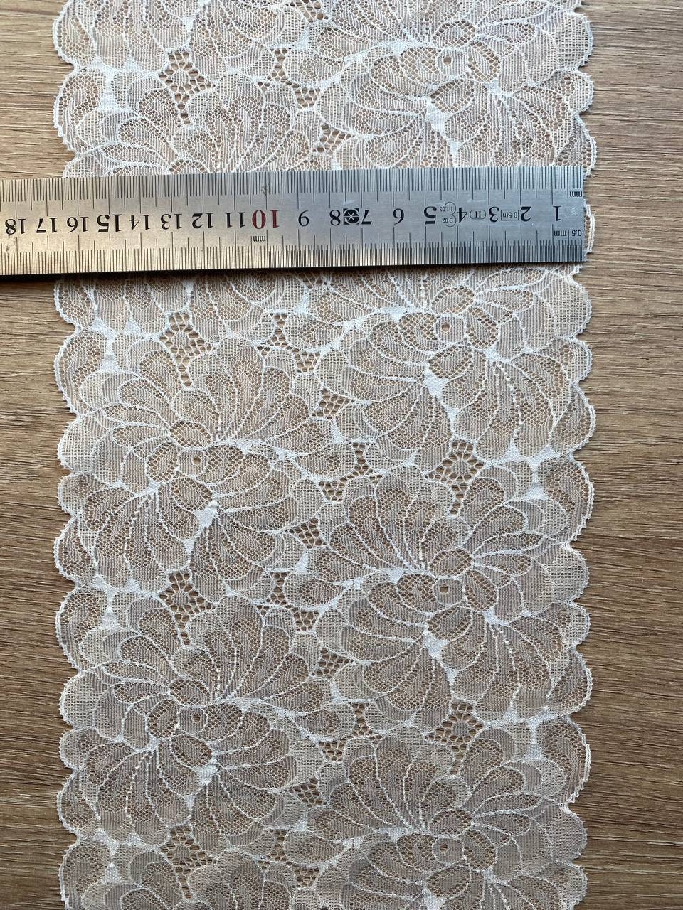 Ivory Brown Corded Stretch Lace, Lingerie Lace Trim, Bra Making Width 16  Cm/ 6.3, Nr Q4015 