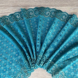 Opalgrüne Stretch-Spitze 21 cm - Stretch-Spitze mit verzierten Rändern für BH machen Kit DIY -Kleidung Spitze Handwerk Nähen 21 cm (8,3 in)