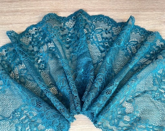 Emerald stretch lace 22 cm - Stretch lace for bra making kit DIY - Garment & lingerie lace-Crafts sewing- width: 22 cm=0.24 yd (11 1/2 in)