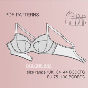 Instant Download PDF Lingerie Sewing Pattern for an Underwire Bra Fenway Bra  -  Australia