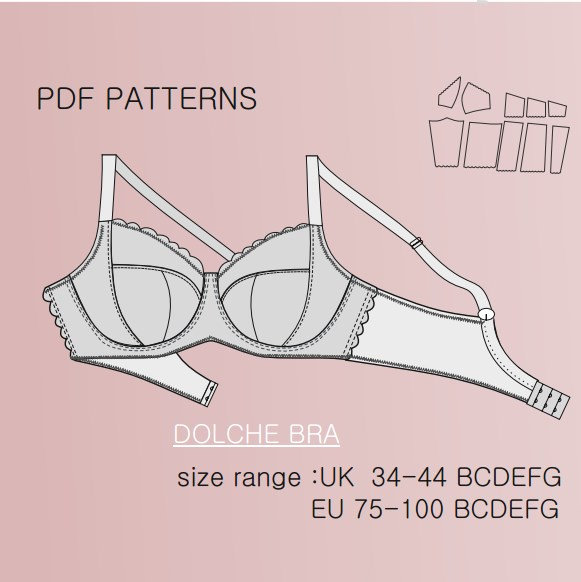 Black Beauty Bra, Sizes 28-40 B-DD PDF Sewing Pattern 