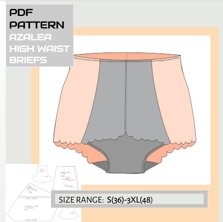 Linen panties sewing pattern, No elastic underwear pattern