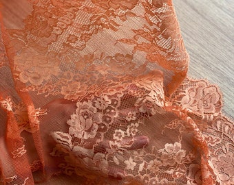 Orange non elastic lace with cotton 76cm-Lace for poncho making kit DIY-Garment&lingerie lace-Crafts sewing 76cm (29.9 in) wide-for swimwear