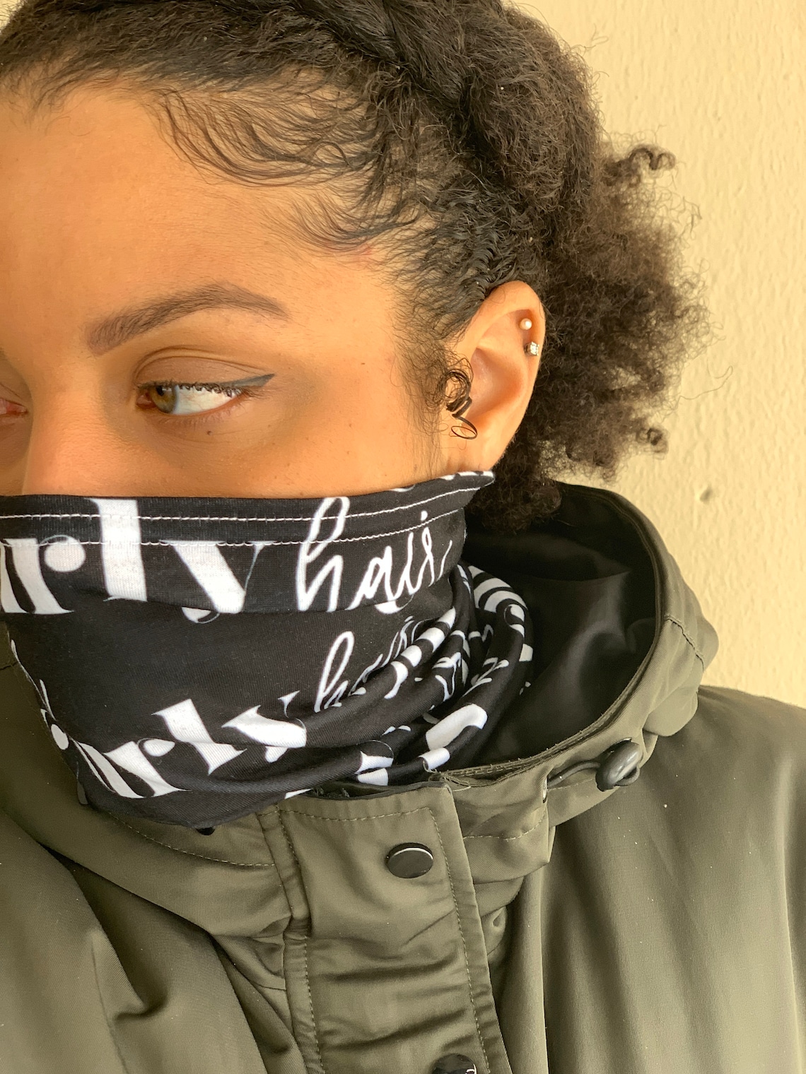 Curly Hair Headband and Mask Neck Gaiter Etsy