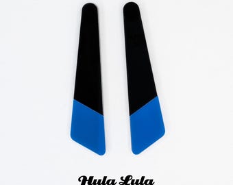 Black Perspex Geometric Earrings: Assorted Colours