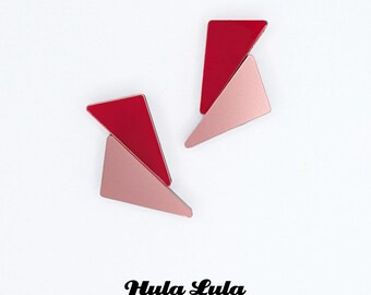 Rose Gold Perspex Geometric Earrings: Assorted Colours