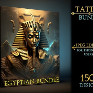 150+ Egyptian designs | Tattoo bundle | Photoshop | Jpeg | Tattoo builder | Tattoo flash | Procreate Egypt