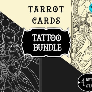 Apocalyptic Women's  Procreate tarot cards | Procreate stamps | Tattoo stencil | Procreate flash |  Tattoo flash | Outline tattoo