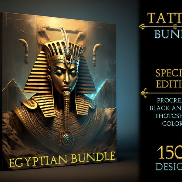 150+ Procreate Egyptian tattoo bundle | Procreate Egypt | Procreate tattoo | Procreate flash | Tattoo flash | Procreate stamps