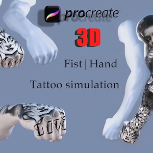Procreate 3D Fist for tattoo simulation | Procreate Tattoo model | 3D hand | Tattoo flash | Procreate stamps