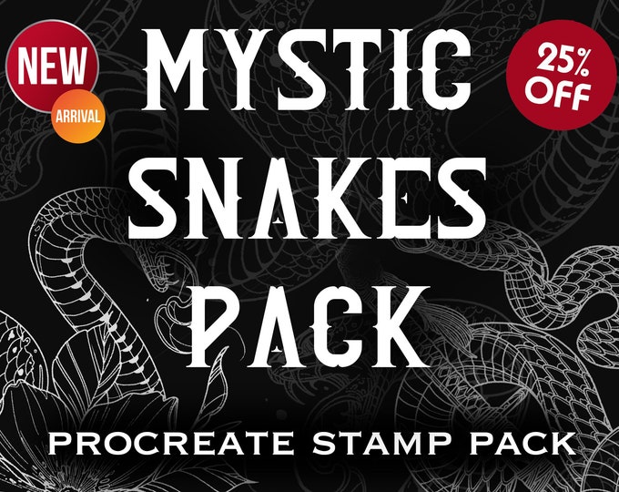 Procreate Snake Stamps Bundle: Tattoo Flash, Stencils, Designs, Brushes