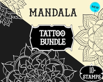 Mandala Tattoo Stamps: Procreate Stencils, High-Resolution Designs (Digital Download)