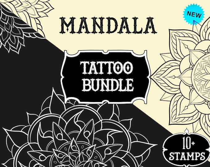 Procreate Mandala tattoo stamps | Tattoo flash | Tattoo stencil | Procreate stamps | Procreate brush